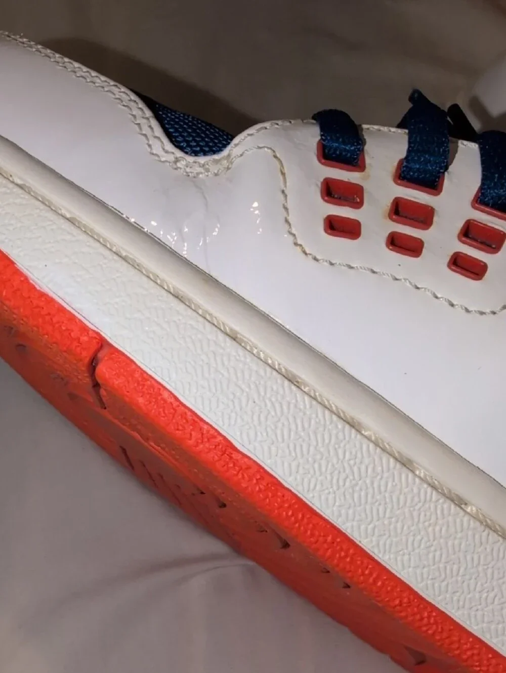 Jordan Blue White Orange High-Top Sneakers with Jumpman Detail